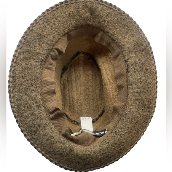 Daniel Meucci Wool,weaved brown,black,square pattern,Fedora - Picture 4 of 5